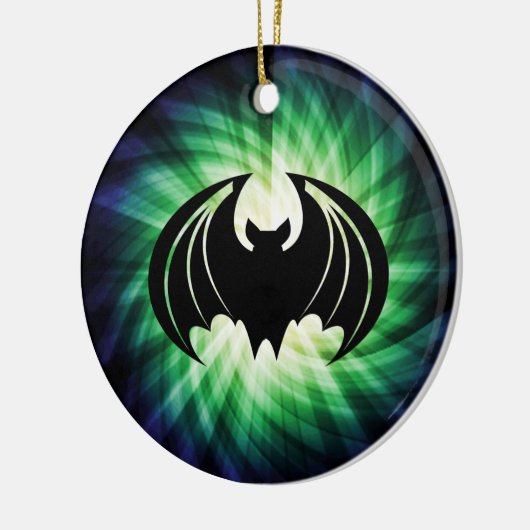 Glowing Black Bat; Halloween Keramisch Ornament (Links)