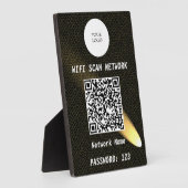 Glowing Black Leather Free Wifi Scan & QR Code Fotoplaat (Zijkant)