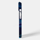 Glowing Blue Leaves iPhone 15 Barely There Case (Achterkant / Links)