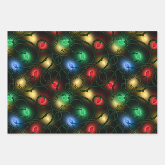 Glowing Christmas Lights Inpakpapier Vel (Voorkant)