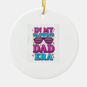 Glowing Dad Era Vintage Gravering Shirt Design_1 Keramisch Ornament