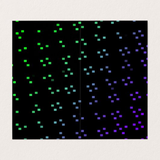 glowing dark pixel dots or squares pattern art visitekaartjes (Buitenkant ongevouwen)