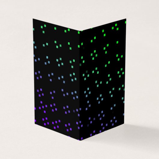 glowing dark pixel dots or squares pattern art visitekaartjes (Buitenkant)