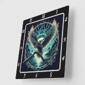 Glowing Eagle Skyflight Vierkante Klok (Hoek)