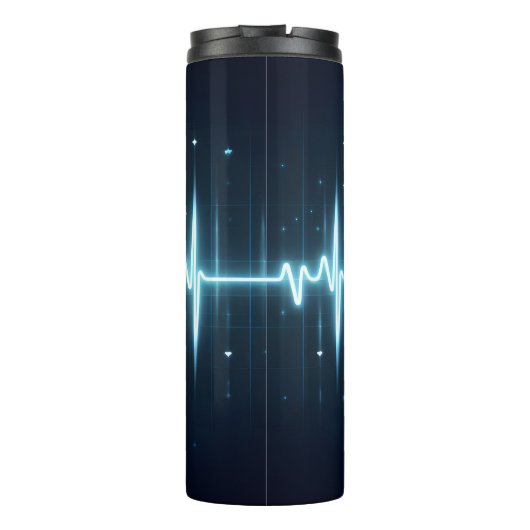 Glowing EMT Heartbeat Symbol Design Thermosbeker (Achterkant)