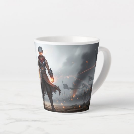 Glowing Fists | Dark Anime Warrior Mug (Angle droit)