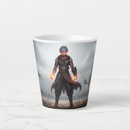 Glowing Fists | Dark Anime Warrior Mug (Devant)