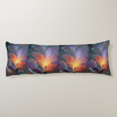 Glowing Fractal Feather Body Pillow – Abstract Art Lichaamskussen (Achterkant)
