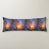 Glowing Fractal Feather Body Pillow – Abstract Art Lichaamskussen (Voorkant)