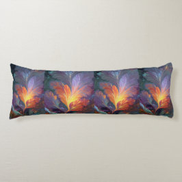 Glowing Fractal Feather Body Pillow – Abstract Art Lichaamskussen