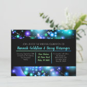 GLOWING GALAXY BLUE Faire-part de mariage (Debout devant)