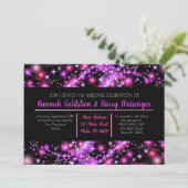 GLOWING GALAXY PINK Faire-part de mariage (Debout devant)