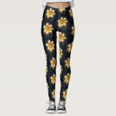 Glowing golden lily flower leggings (Voorkant)