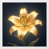 Glowing golden lily flower raamsticker (Vel)