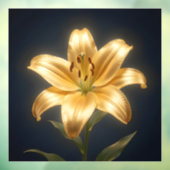 Glowing golden lily flower raamsticker (Vel 3)