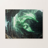 Glowing Green Dragon Mythical Creature Legpuzzel (Horizontaal)