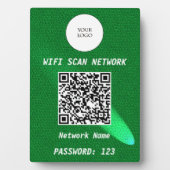 Glowing Green Leather Free Wifi Scan & QR Code Fotoplaat (voorkant)