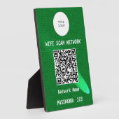 Glowing Green Leather Free Wifi Scan & QR Code Fotoplaat (Zijkant)