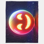 Glowing Happy Orb Emoji Fleece Deken (Voorkant)