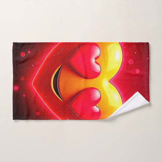 Glowing Heart Eyes Emotion (Serviette à main)