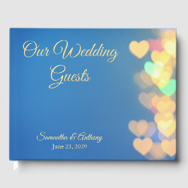 Glowing Hearts Blue & Yellow  Gastenboek