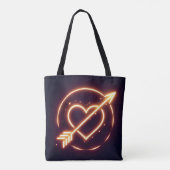 glowing image of a heart with cupid's arrow draagtas (Achterkant)