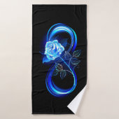 Glowing infinity with blue rose (Serviette de bain)