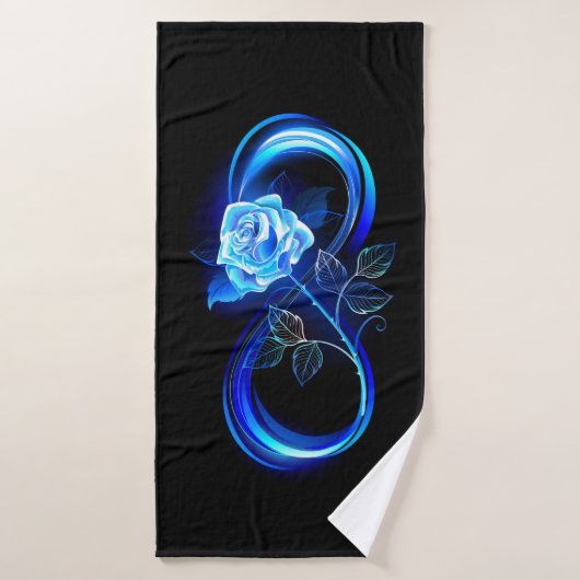 Glowing infinity with blue rose (Serviette de bain)
