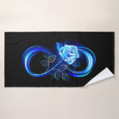 Glowing infinity with blue rose (Serviette de bain)