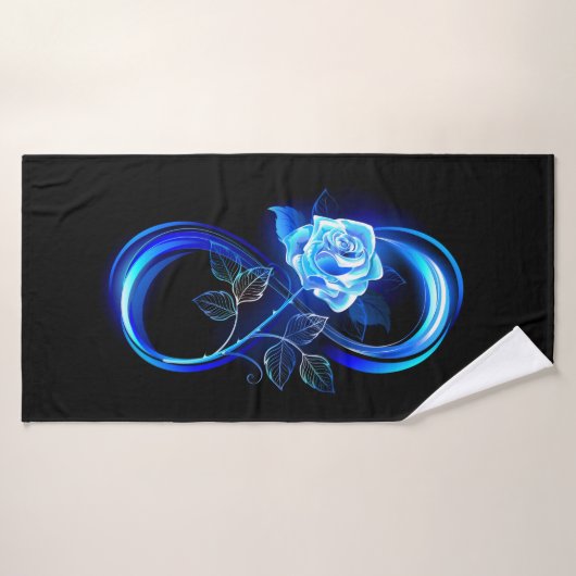 Glowing infinity with blue rose (Serviette de bain)