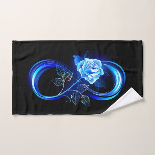 Glowing infinity with blue rose (Serviette à main)