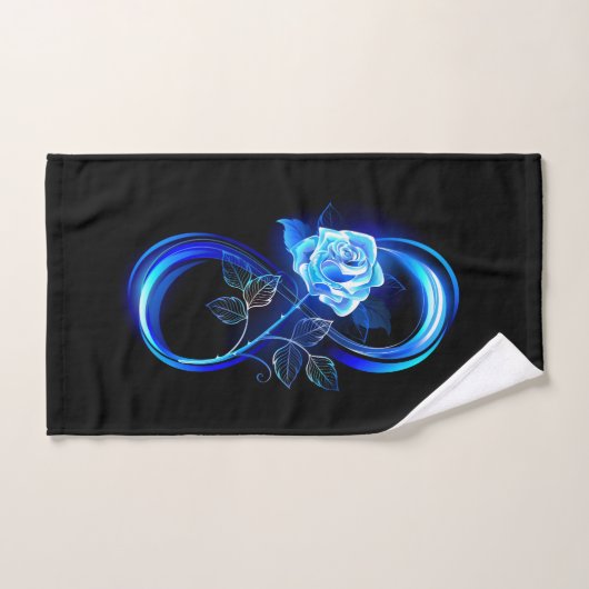 Glowing infinity with blue rose (Serviette à main)