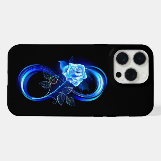 Glowing infinity with blue rose (Verso Horizontal)