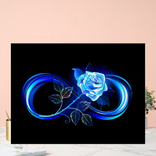 Glowing infinity with blue rose (Mariage)