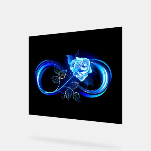 Glowing infinity with blue rose (Angle)