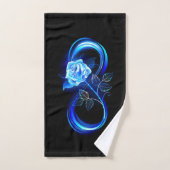 Glowing infinity with blue rose bad handdoek (Handdoek)