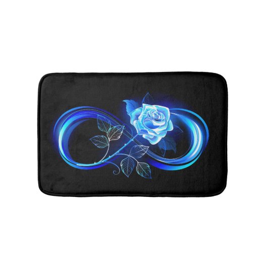Glowing infinity with blue rose badmat (Voorkant)
