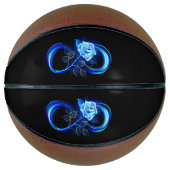Glowing infinity with blue rose basketbal (Voorkant)