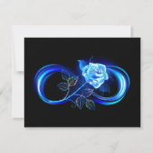 Glowing infinity with blue rose bedankkaart (Voorkant)