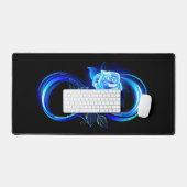 Glowing infinity with blue rose bureaumat (Keyboard & Muis)