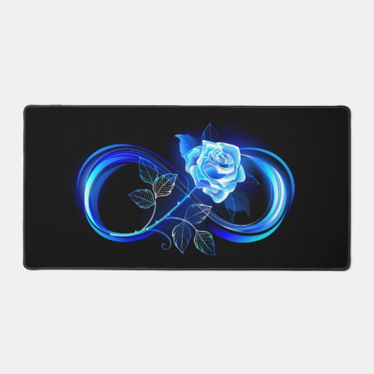 Glowing infinity with blue rose bureaumat (Voorkant)
