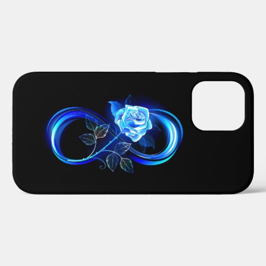 Glowing infinity with blue rose Case-Mate iPhone case (Achterkant (horizontaal))