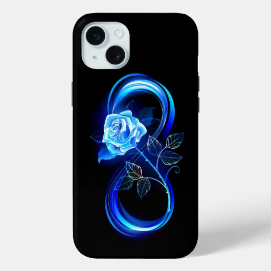 Glowing infinity with blue rose Case-Mate iPhone case (Achterkant)