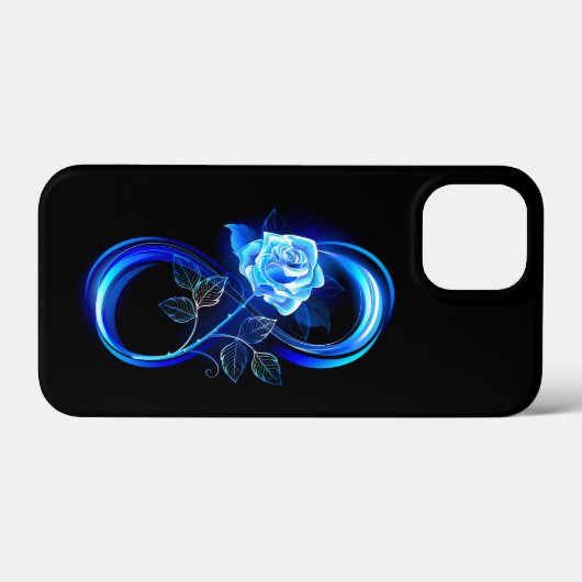 Glowing infinity with blue rose Case-Mate iPhone case (Achterkant (horizontaal))