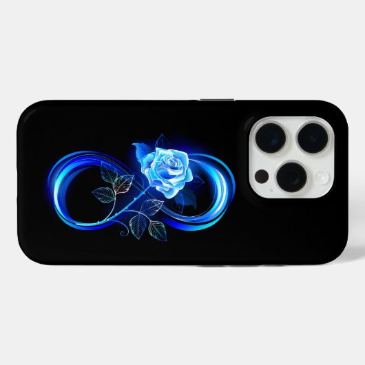 Glowing infinity with blue rose Case-Mate iPhone case (Achterkant (horizontaal))