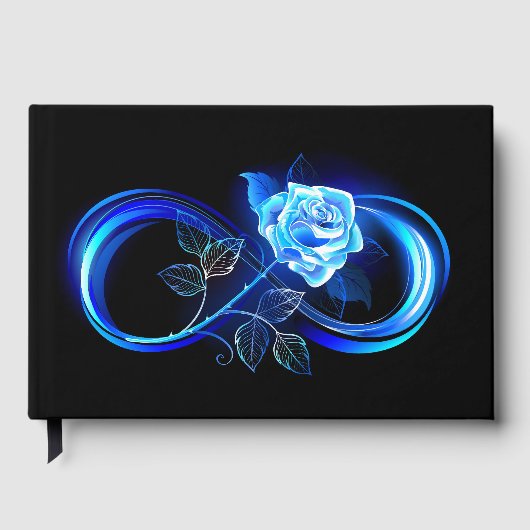 Glowing infinity with blue rose gastenboek (Voorkant)