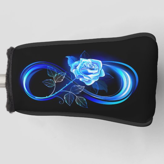 Glowing infinity with blue rose golfheadcover (Voorkant)