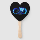 Glowing infinity with blue rose handwaaier (Voorkant)