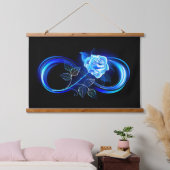 Glowing infinity with blue rose hangend wandkleed (Slaapkamer)
