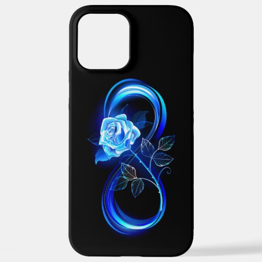 Glowing infinity with blue rose iPhone hoesje (Achterkant)